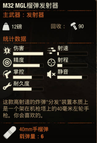 《腐爛國度2》武器 M32 MGL榴彈發射器怎麽樣