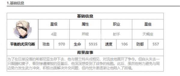 第七史詩平衡的尤貝烏斯值得培養嗎