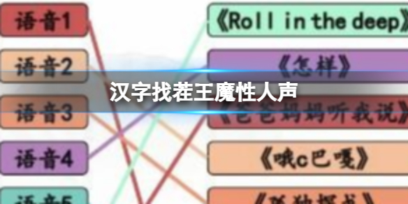 漢字找茬王魔性人聲聽音連梗曲怎麽過