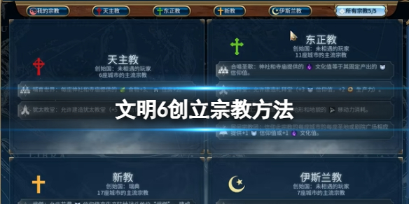 《文明6》創立宗教方法