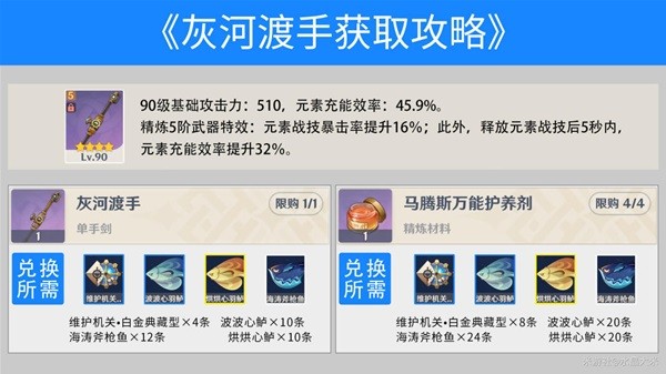 《原神》灰河渡手獲取攻略 灰河渡手怎麽獲得？