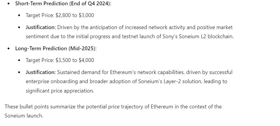 Ethereum price prediction as Sony launches Soneium L2