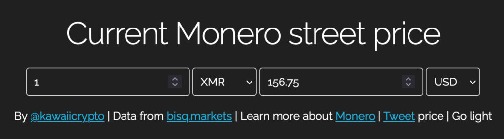 Arbitrage opportunity as Monero trades with a 10% premium on the streets