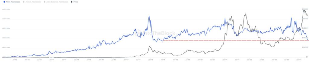 New bitcoin addresses at multi-year lows: What's behind the decline?