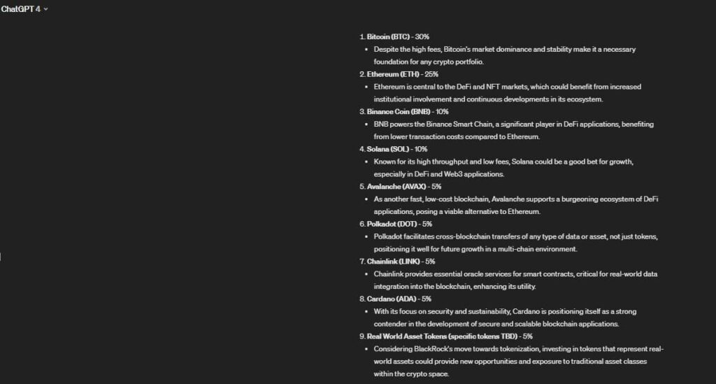 AI builds the ideal crypto portfolio for May, 2024