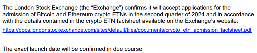 London Stock Exchange welcomes Bitcoin and Ethereum exchange-traded notes