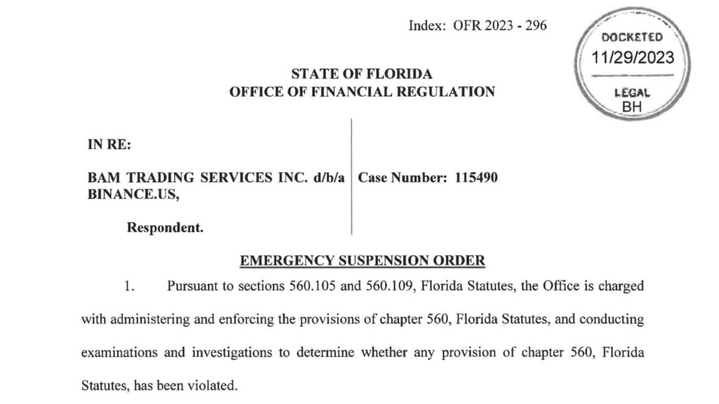 Florida and Alaska ban Binance from serving their residents