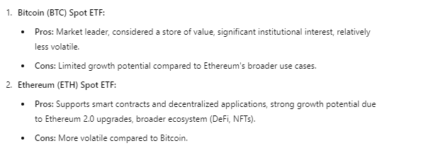 Bitcoin ETF or Ethereum ETF? We asked ChatGPT-4o which crypto ETF is a better buy for 2024